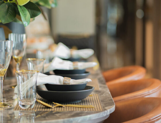 Fine dining table setting at The Hawthorn by Galway Bay, Oranmore, Galway — luxury restaurant Ireland, private dining experience, five-star hotel dining Galway